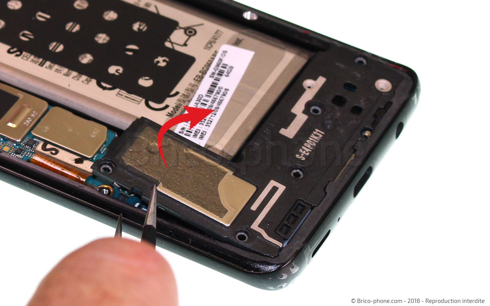 Changement du haut-parleur interne sur Galaxy S9 photo 4