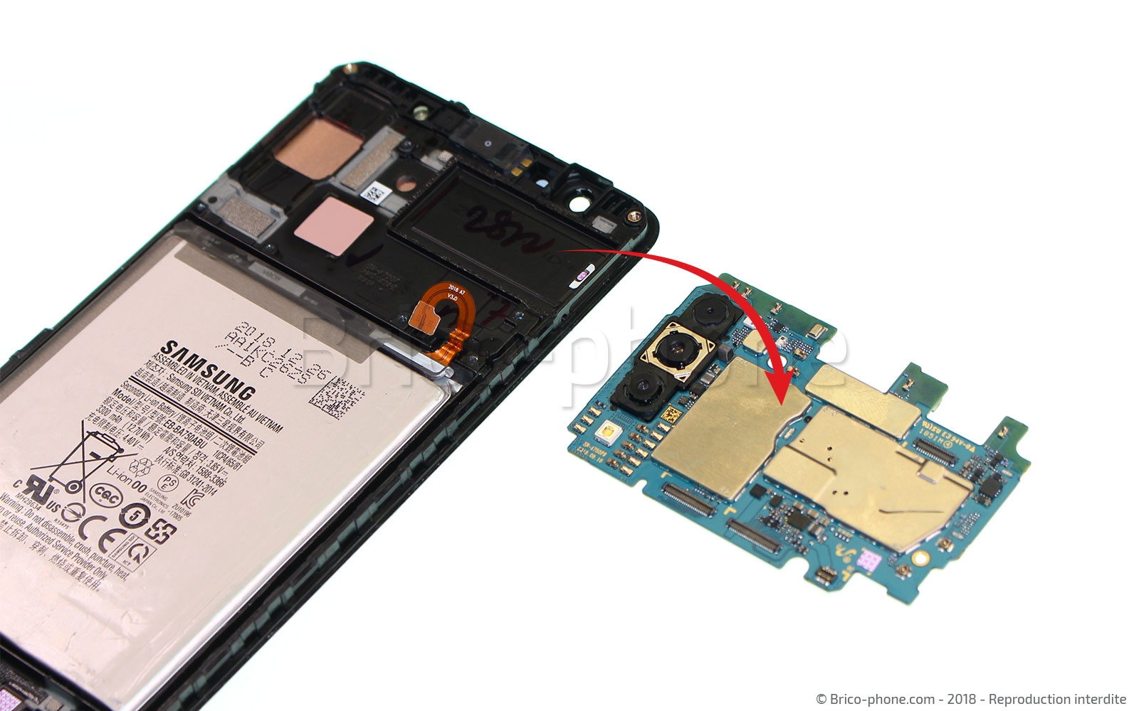 Démontage complet sur Galaxy A7 2018 photo 3