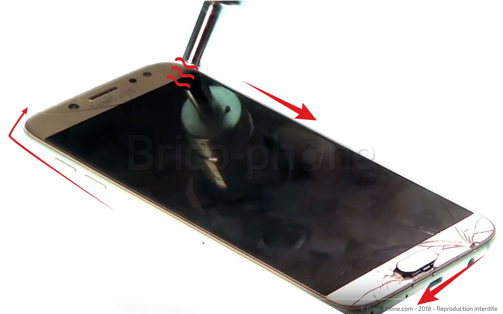 Changement d'écran (vitre+AMOLED sans châssis) sur Galaxy J7 2017 photo 1