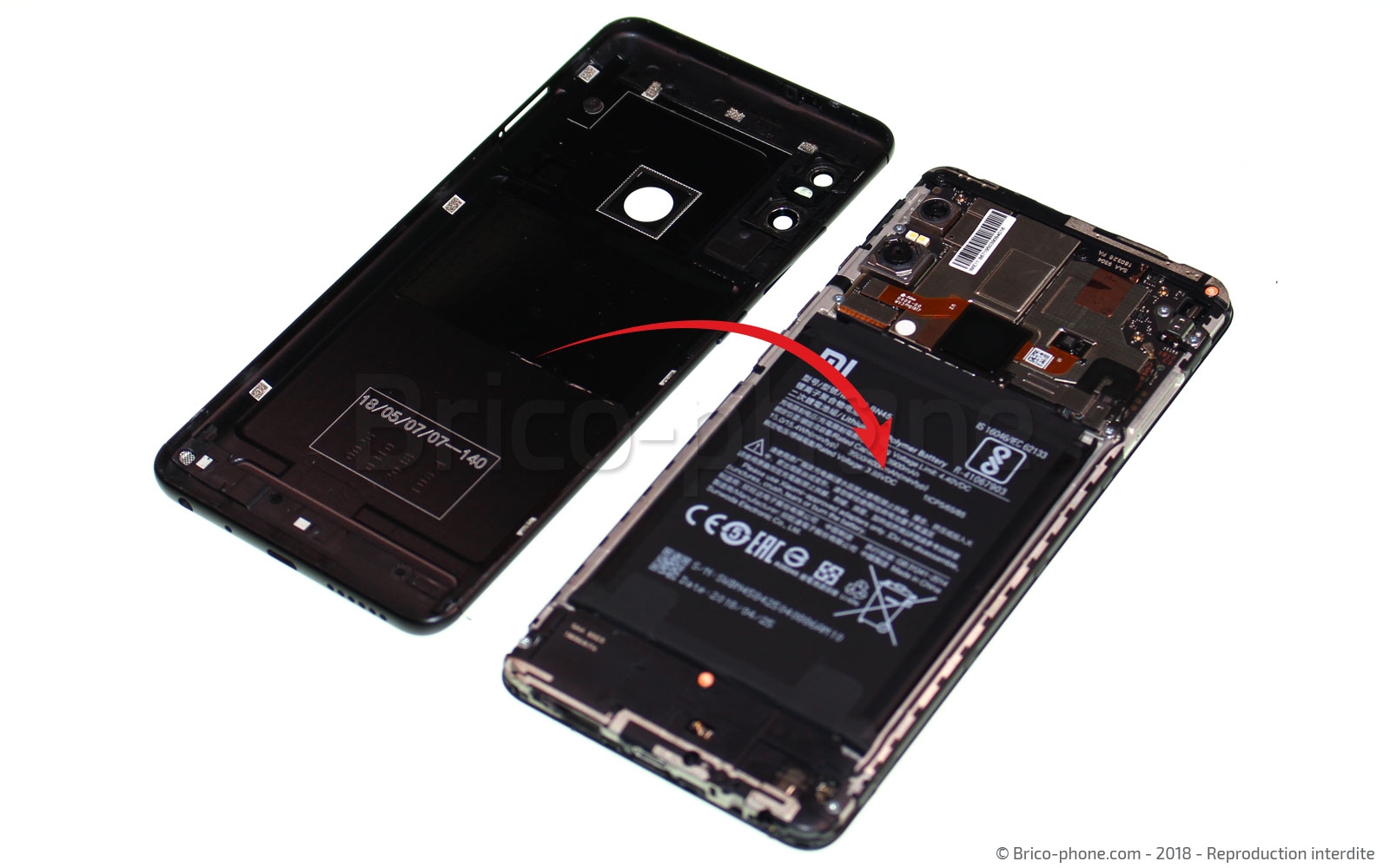 Changement de coque arrière sur Redmi Note 5 photo 4