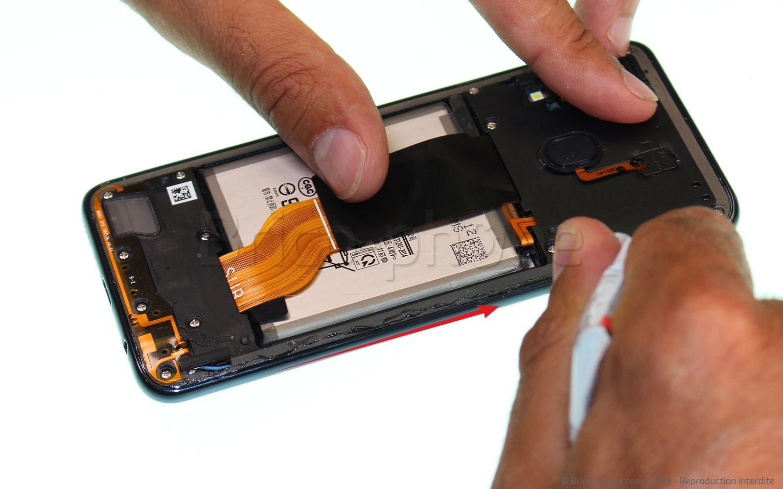 Changement d'écran vitre et AMOLED sur Galaxy A40 photo 1