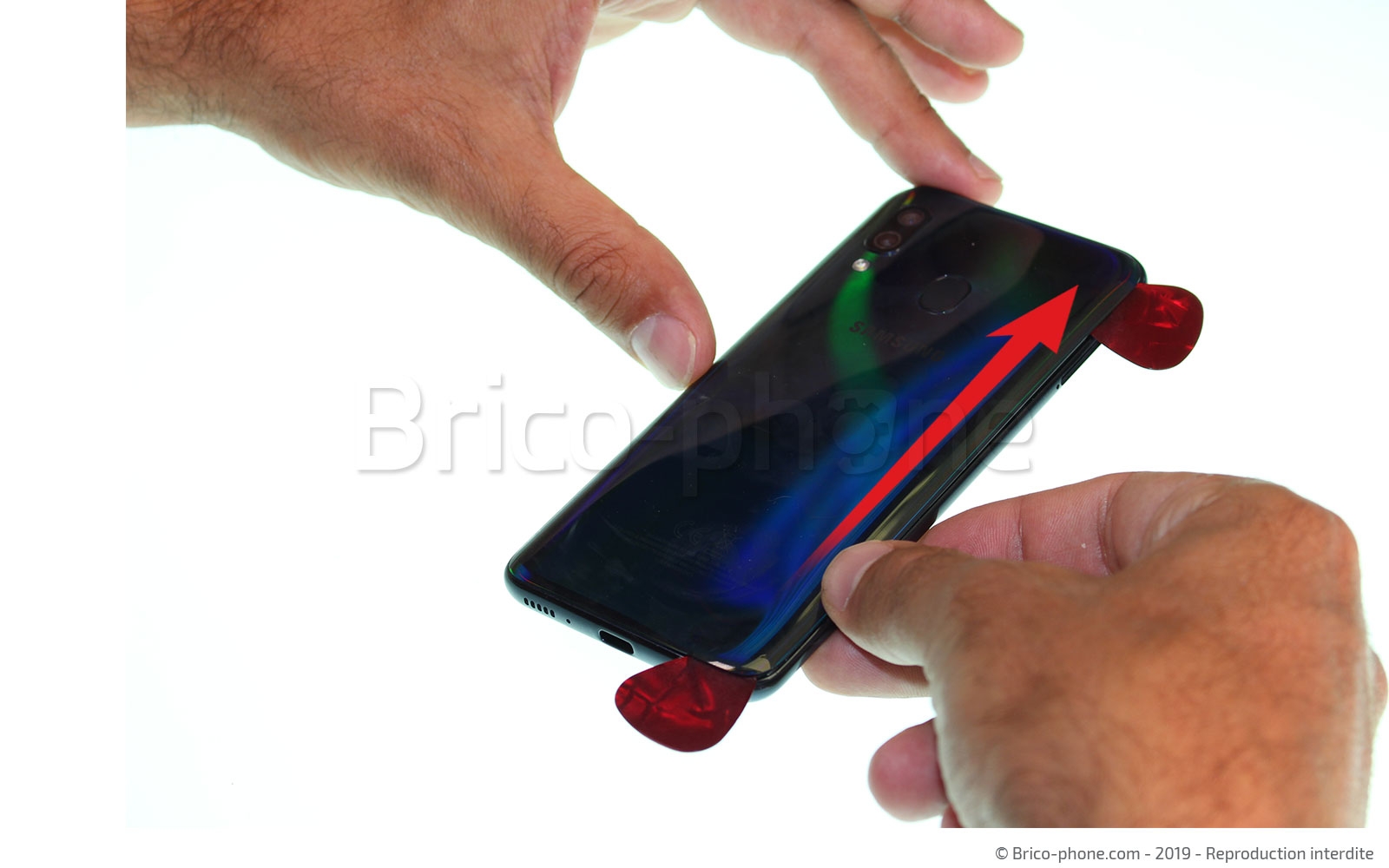 Changement d'écran vitre et AMOLED sur Galaxy A40 photo 1