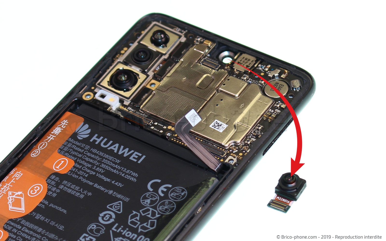 Connecteur Antenne GSM Sur Carte Mère Pour Huawei P30 Lite - Neuf - Pièce Détachée
