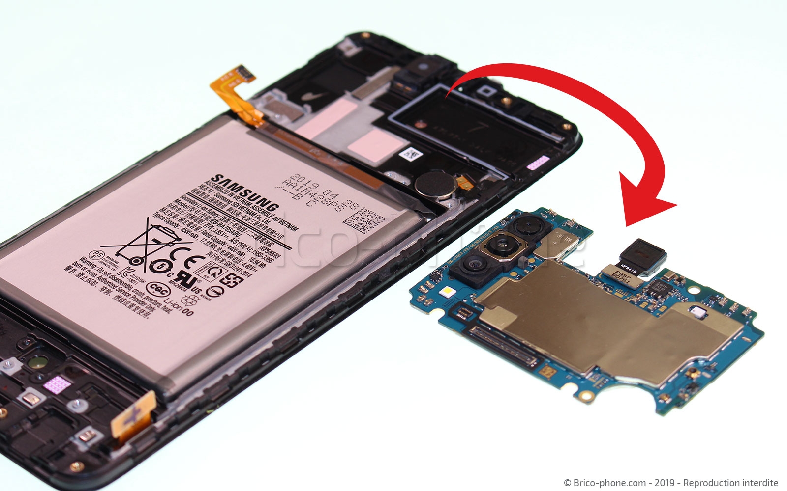 Démontage complet sur Galaxy A70 photo 3