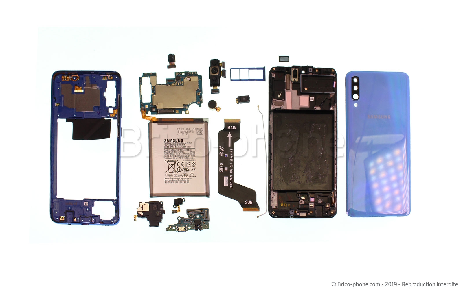Démontage complet sur Galaxy A70 photo 1