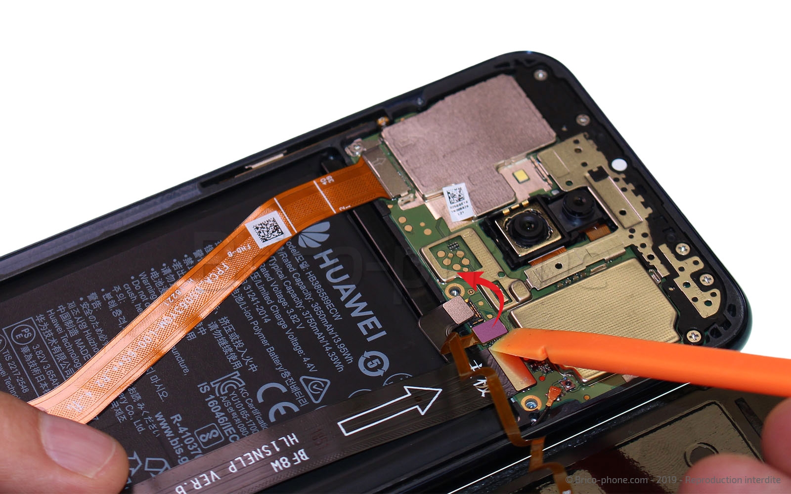 Changement de bloc écran avec batterie sur Mate 20 Lite photo 4