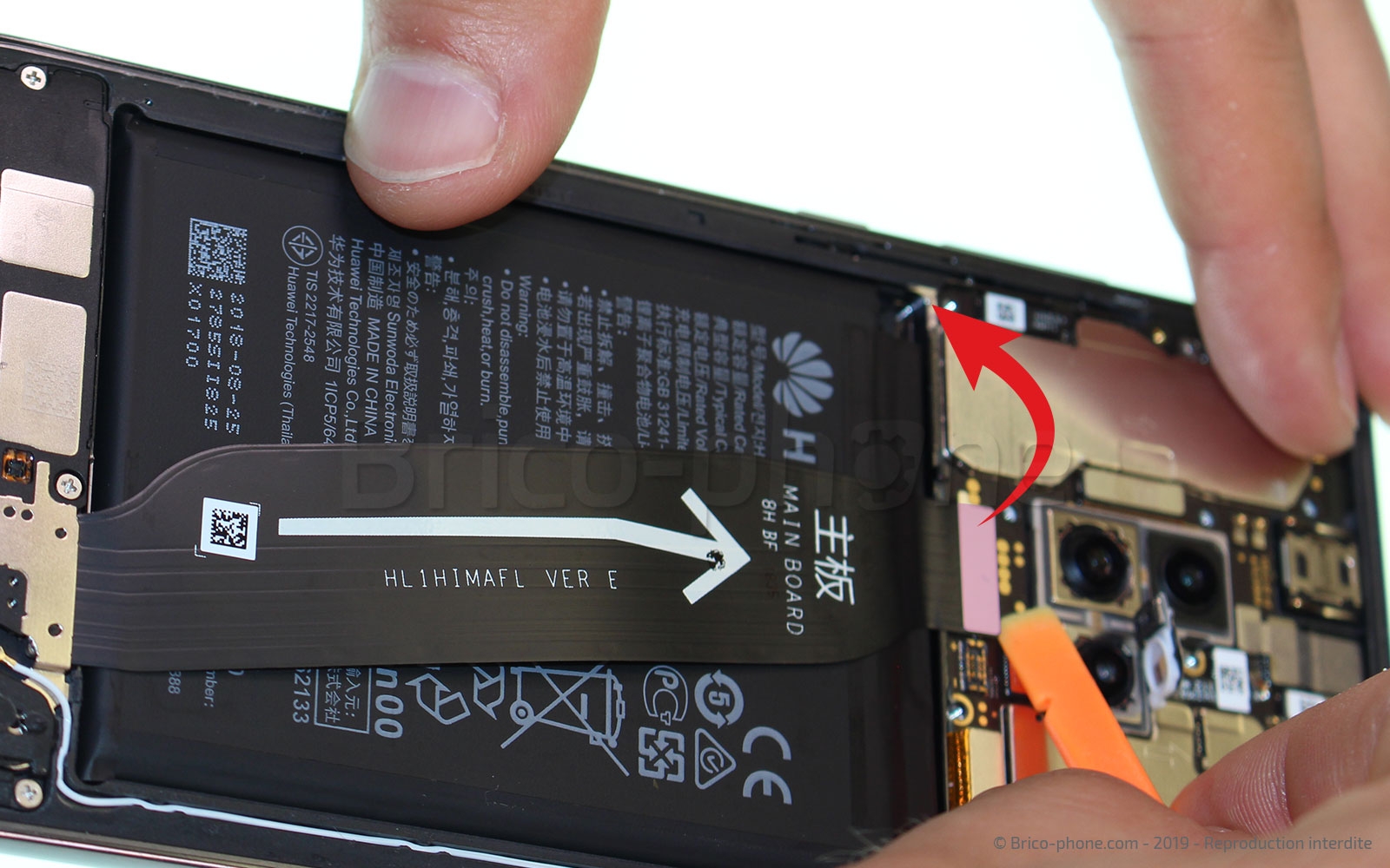 Changement de bloc écran avec batterie sur Mate 20 photo 4