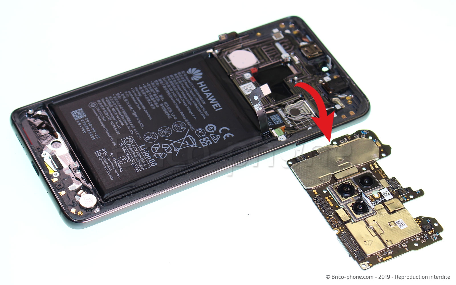 Changement de bloc écran avec batterie sur Mate 20 photo 3