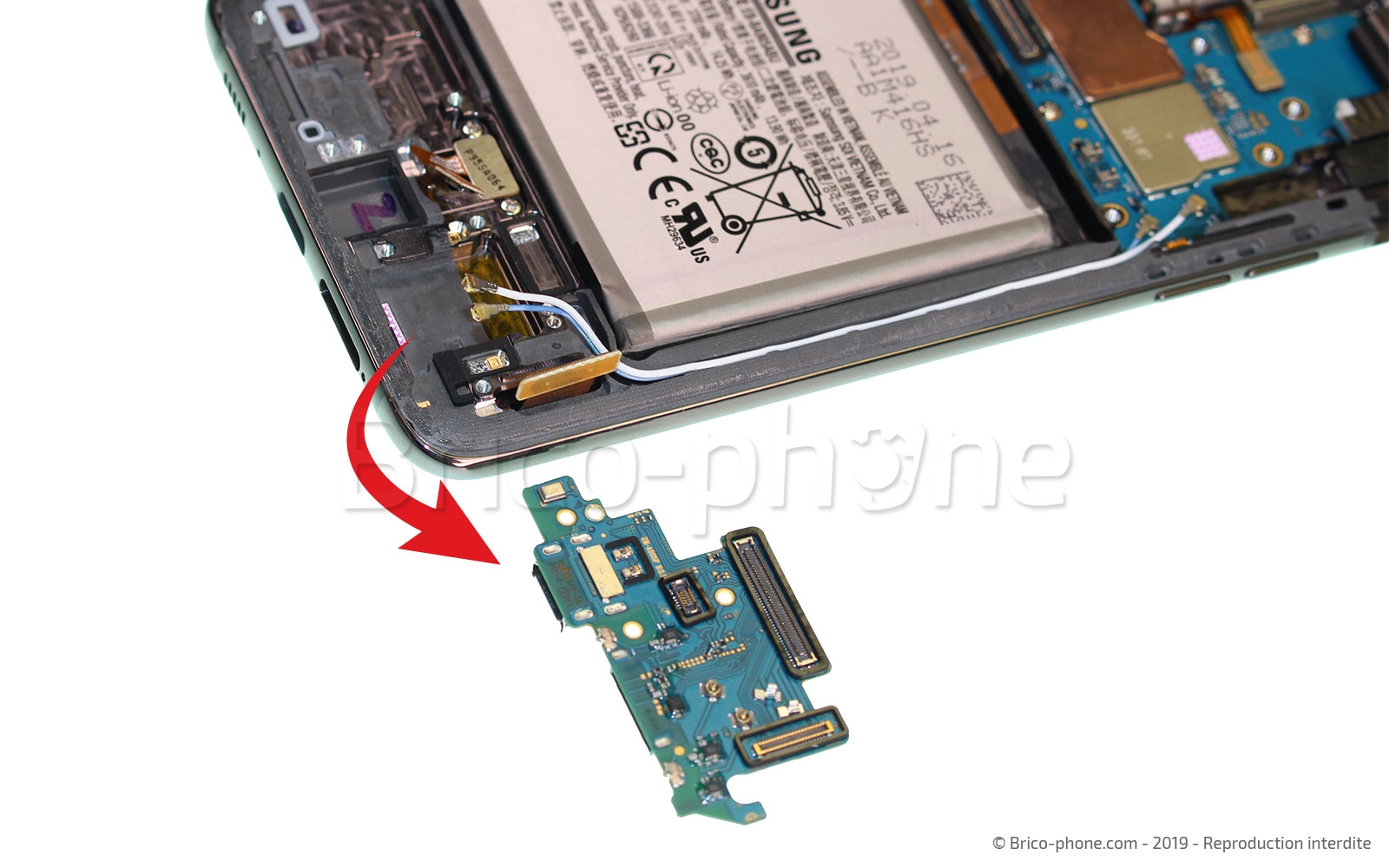 Changement de connecteur de charge sur Galaxy A80 photo 3