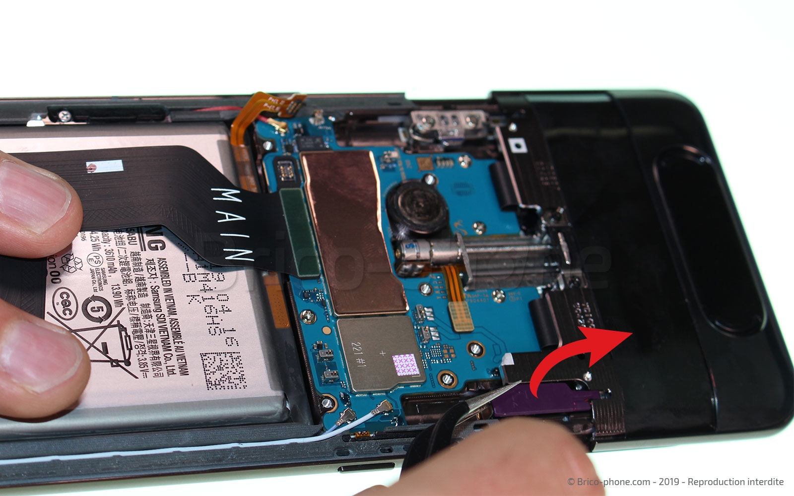 Changement de bloc écran avec châssis sur Galaxy A80 photo 1