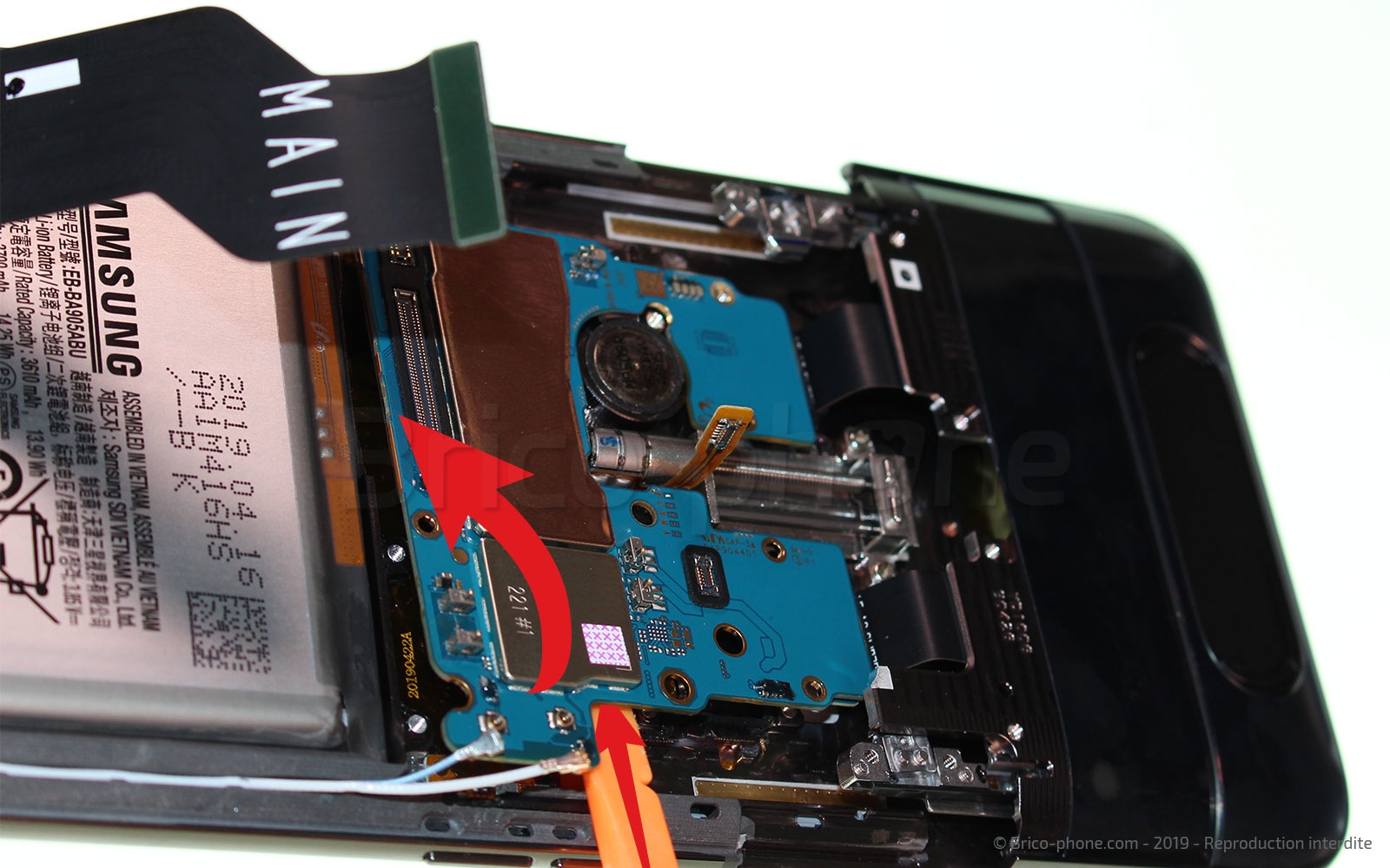 Changement de bloc écran avec châssis sur Galaxy A80 photo 2