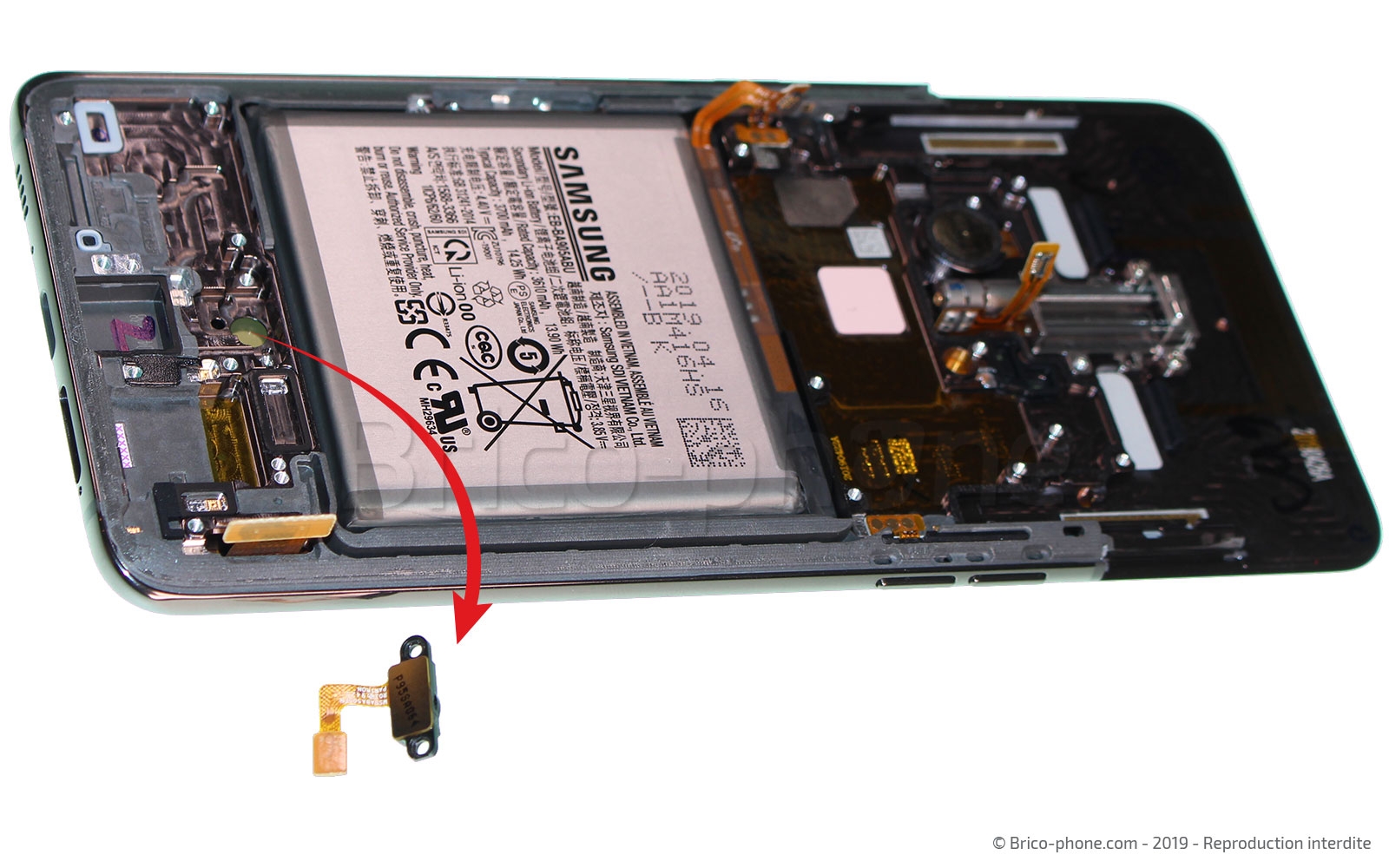 Changement de bloc écran avec châssis sur Galaxy A80 photo 3