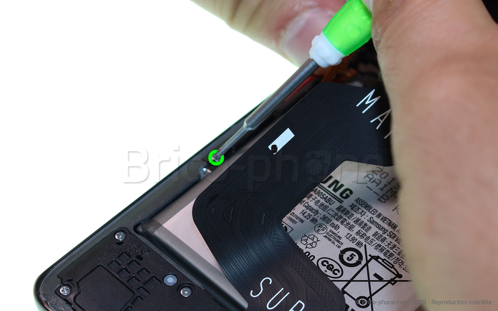 Changement de bloc écran avec châssis sur Galaxy A80 photo 1