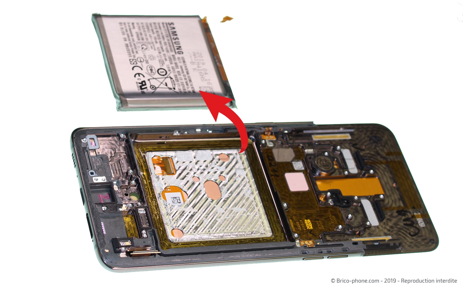 Changement de bloc écran avec châssis sur Galaxy A80 photo 2