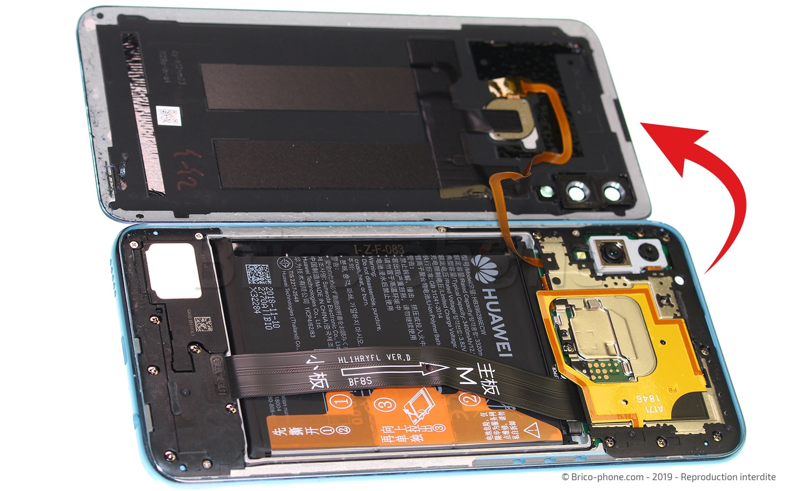 Changement de bloc écran (vitre + LCD) sur Honor 10 Lite photo 4