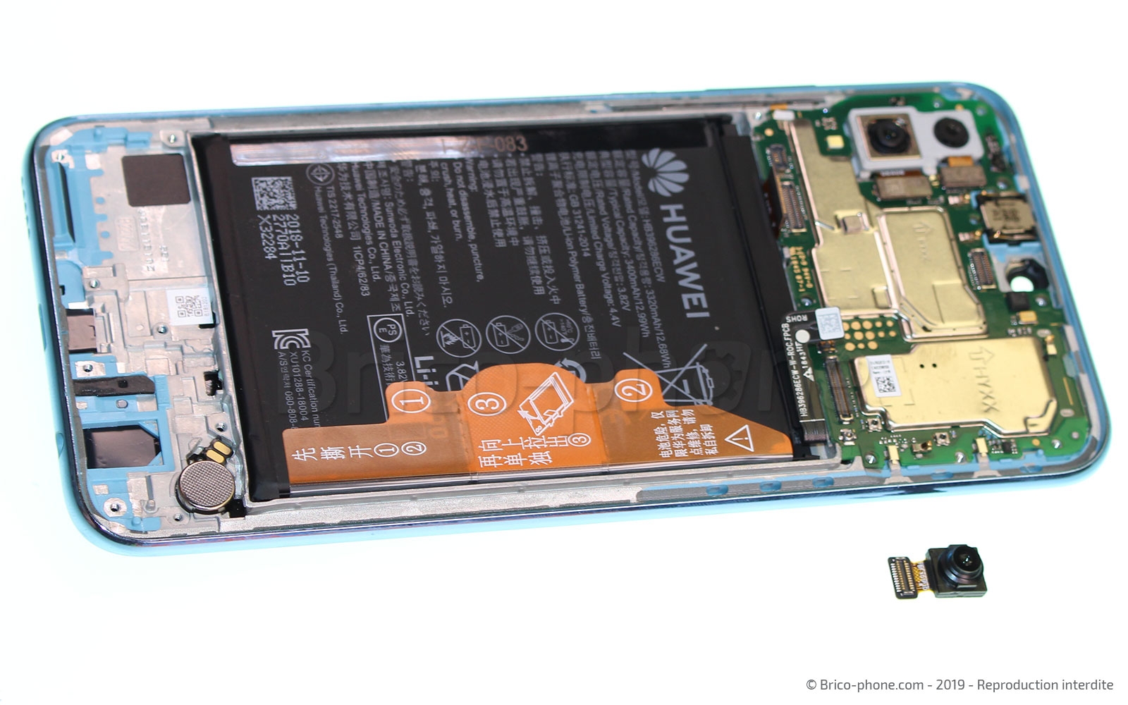 Changement de bloc écran avec batterie sur Honor 10 Lite photo 4