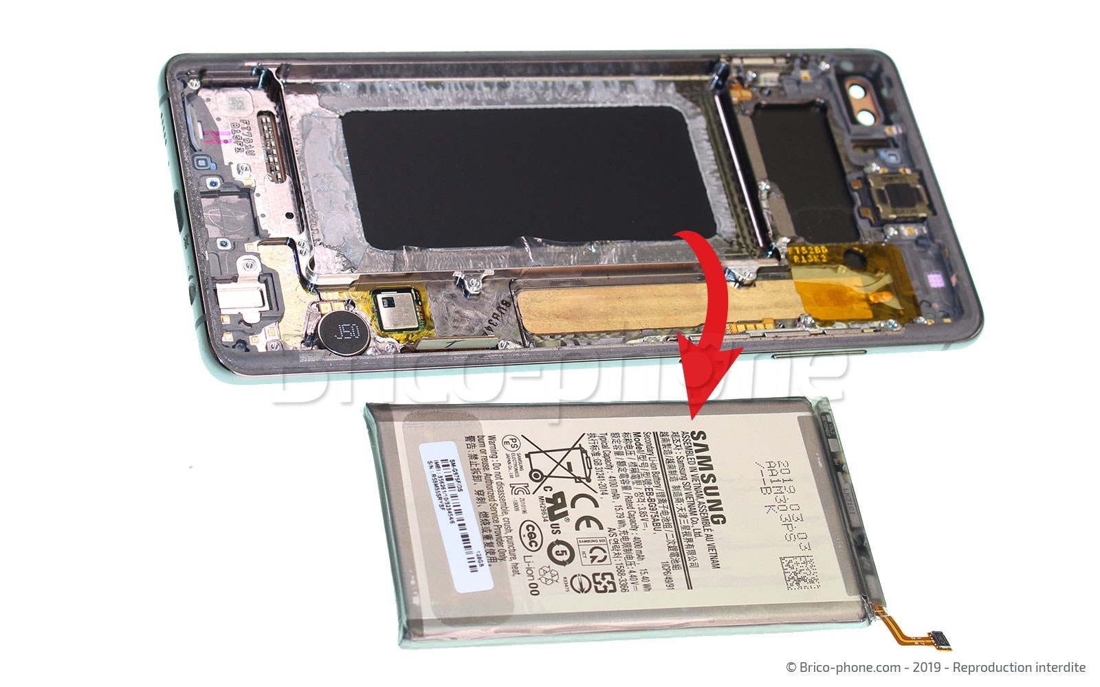 Changement de bloc écran avec châssis sur Galaxy S10 Plus photo 2