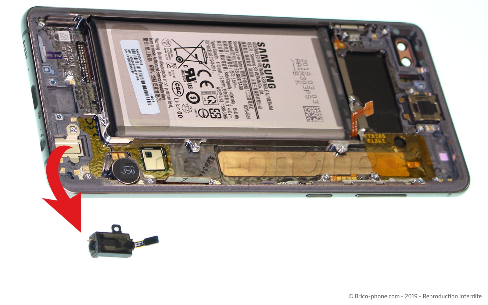 Changement de bloc écran avec châssis sur Galaxy S10 Plus photo 2