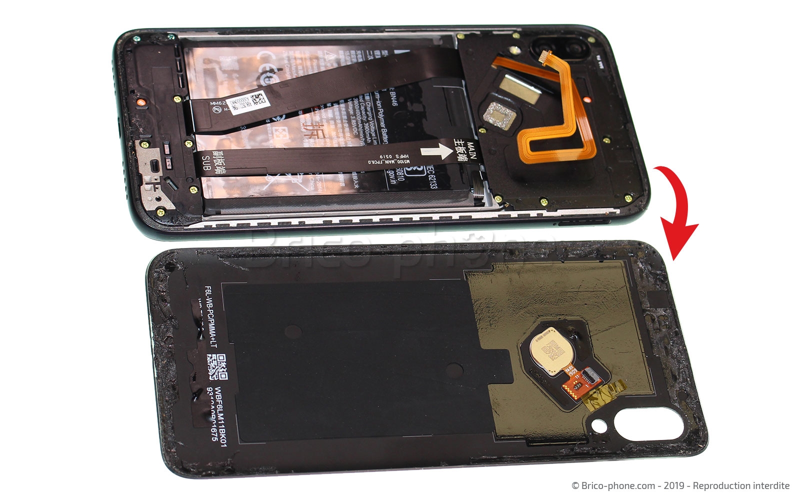 Changement de vitre arrière sur Redmi 7 photo 4