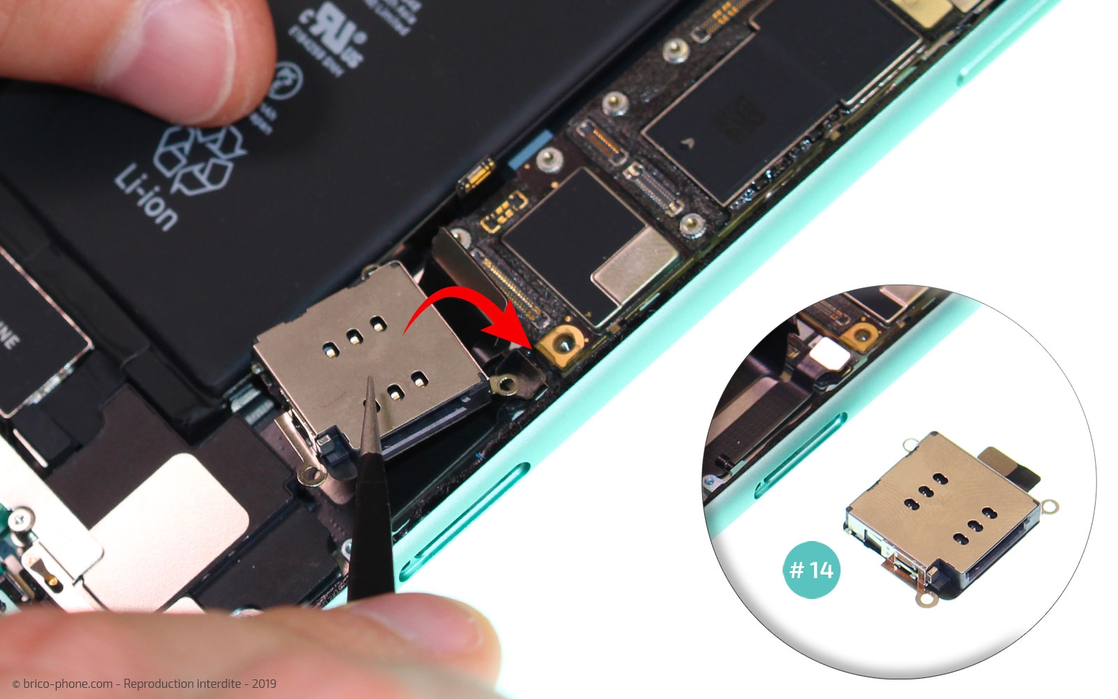 Changement du lecteur SIM sur iPhone 11 photo 2
