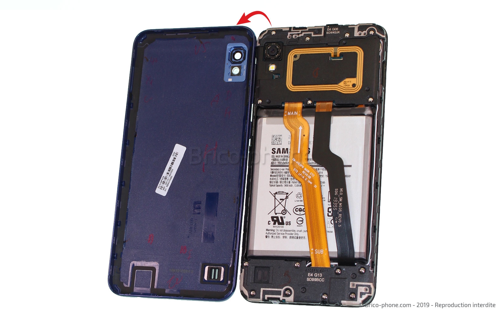 Changement de batterie sur Galaxy A10 photo 3