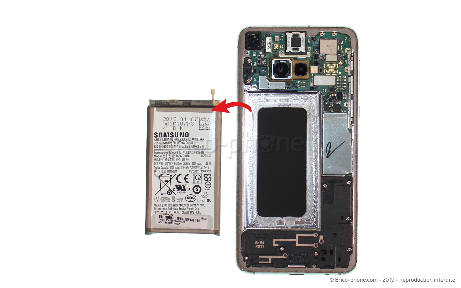 Démontage complet sur Galaxy S10e photo 3