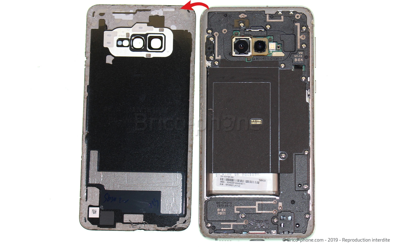 Changement de la coque arrière sur Galaxy S10e photo 4