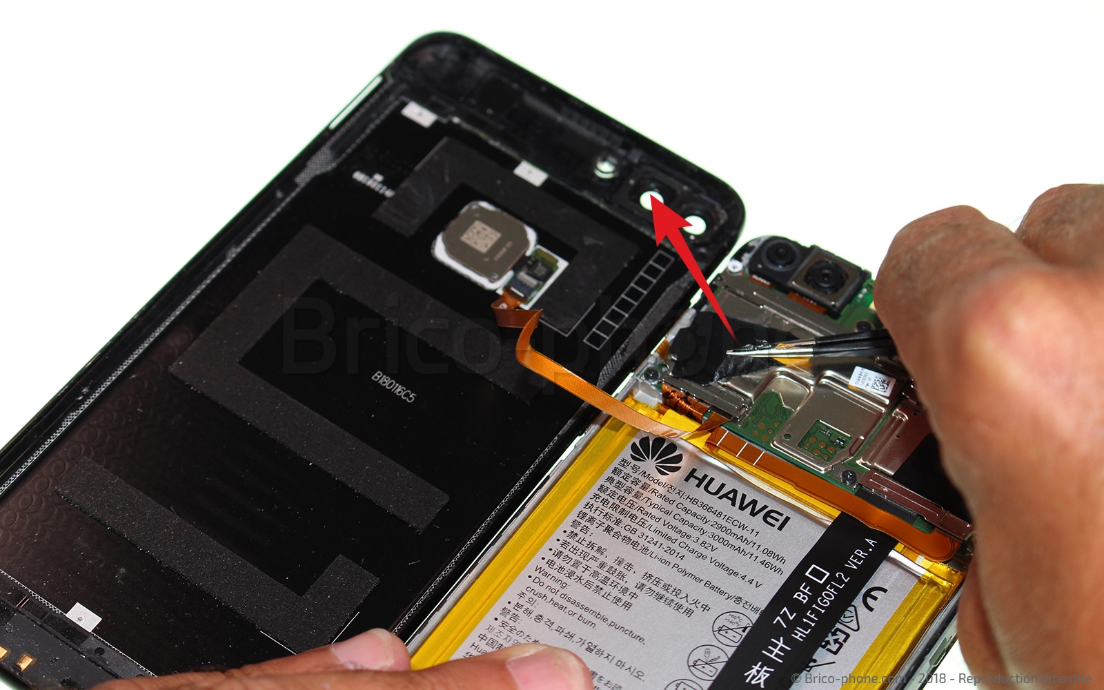 Changement d'écran (vitre+LCD+batterie) sur P Smart 2018 photo 1