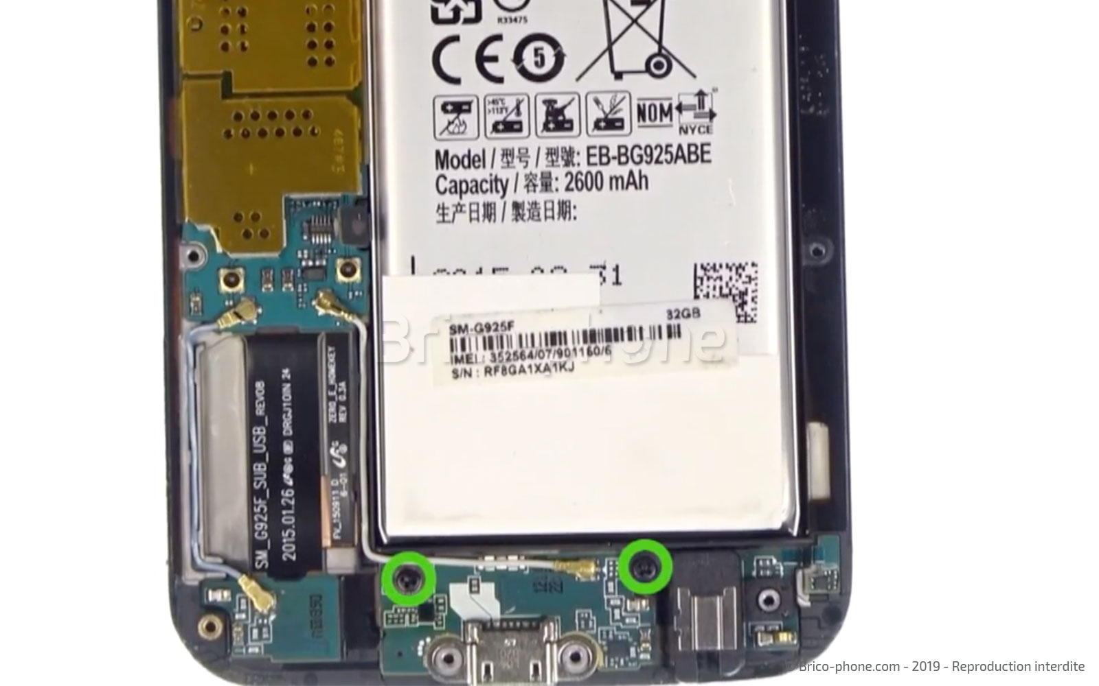 Changement du connecteur de charge et prise jack sur Galaxy S6 Edge photo 1