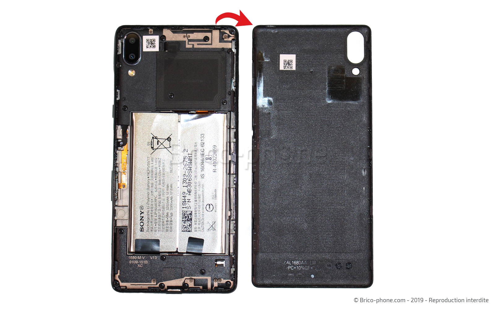 Changement de batterie sur Xperia L3 - L3 Dual photo 3