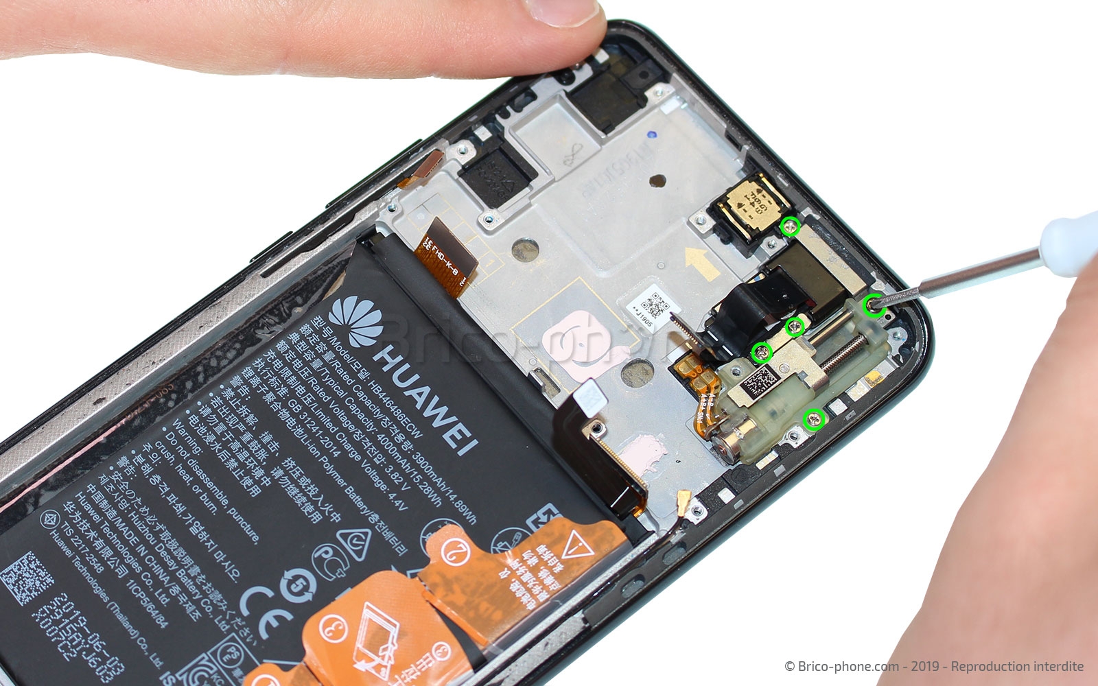 Changement du bloc écran complet avec batterie sur P Smart Z photo 1