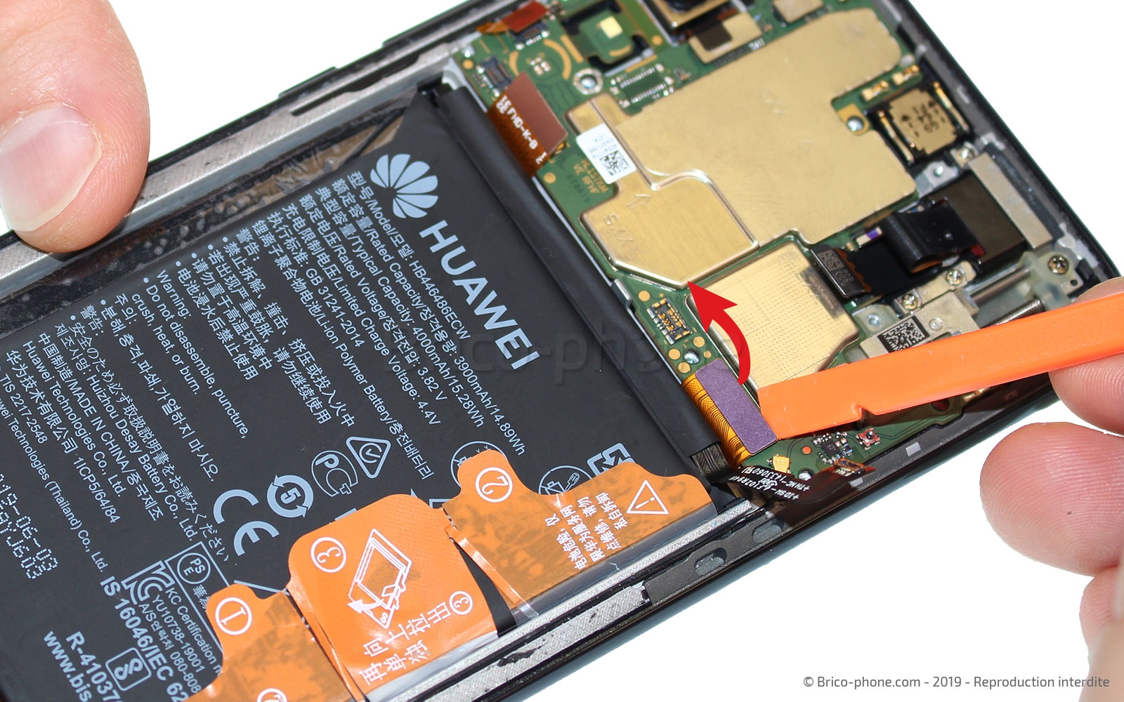 Changement du bloc écran complet avec batterie sur P Smart Z photo 3