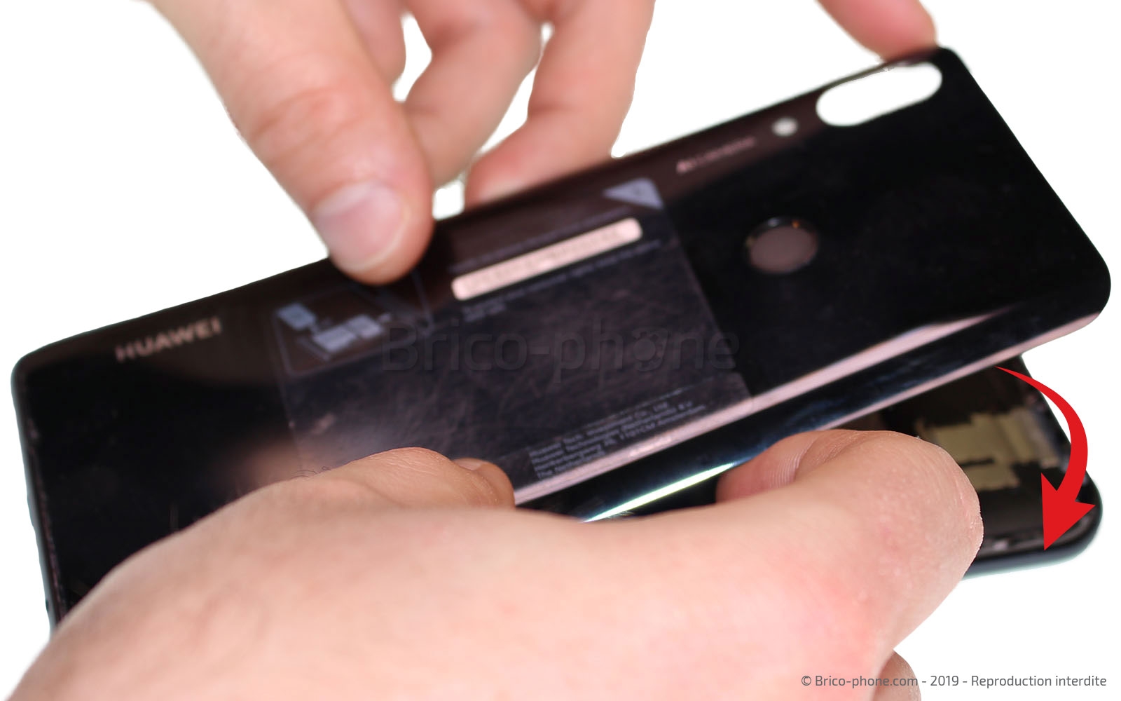 Changement du bloc écran complet avec batterie sur P Smart Z photo 3