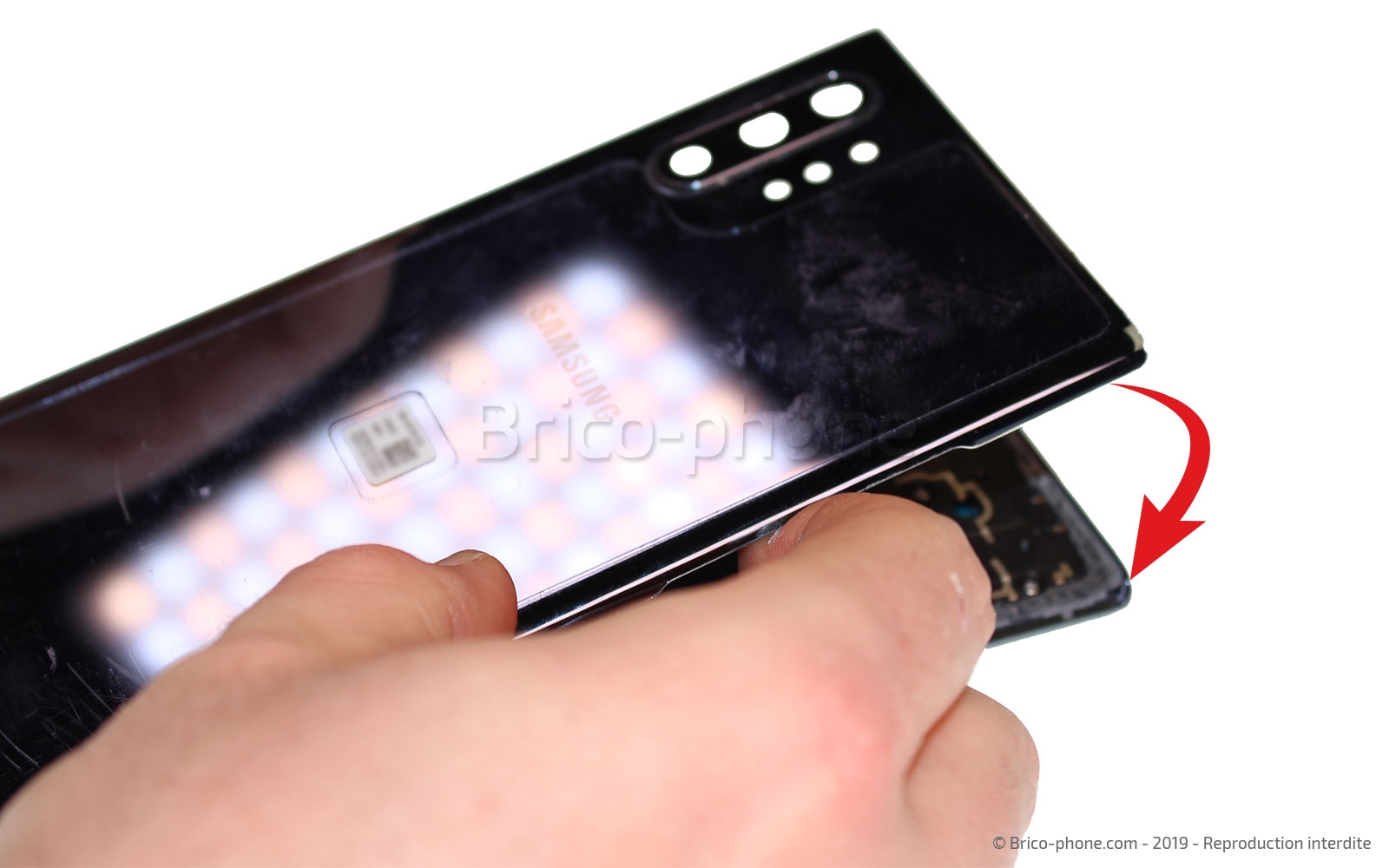 Changement du bloc écran pré-monté avec châssis sur Galaxy Note 10 Plus photo 2