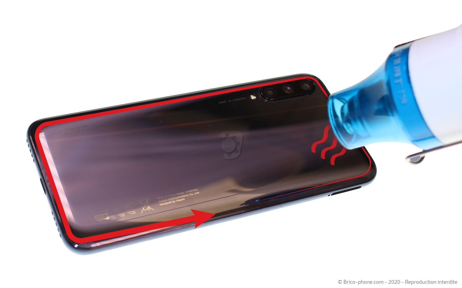 Changement du bloc écran avec châssis sur Mi A3 photo 2