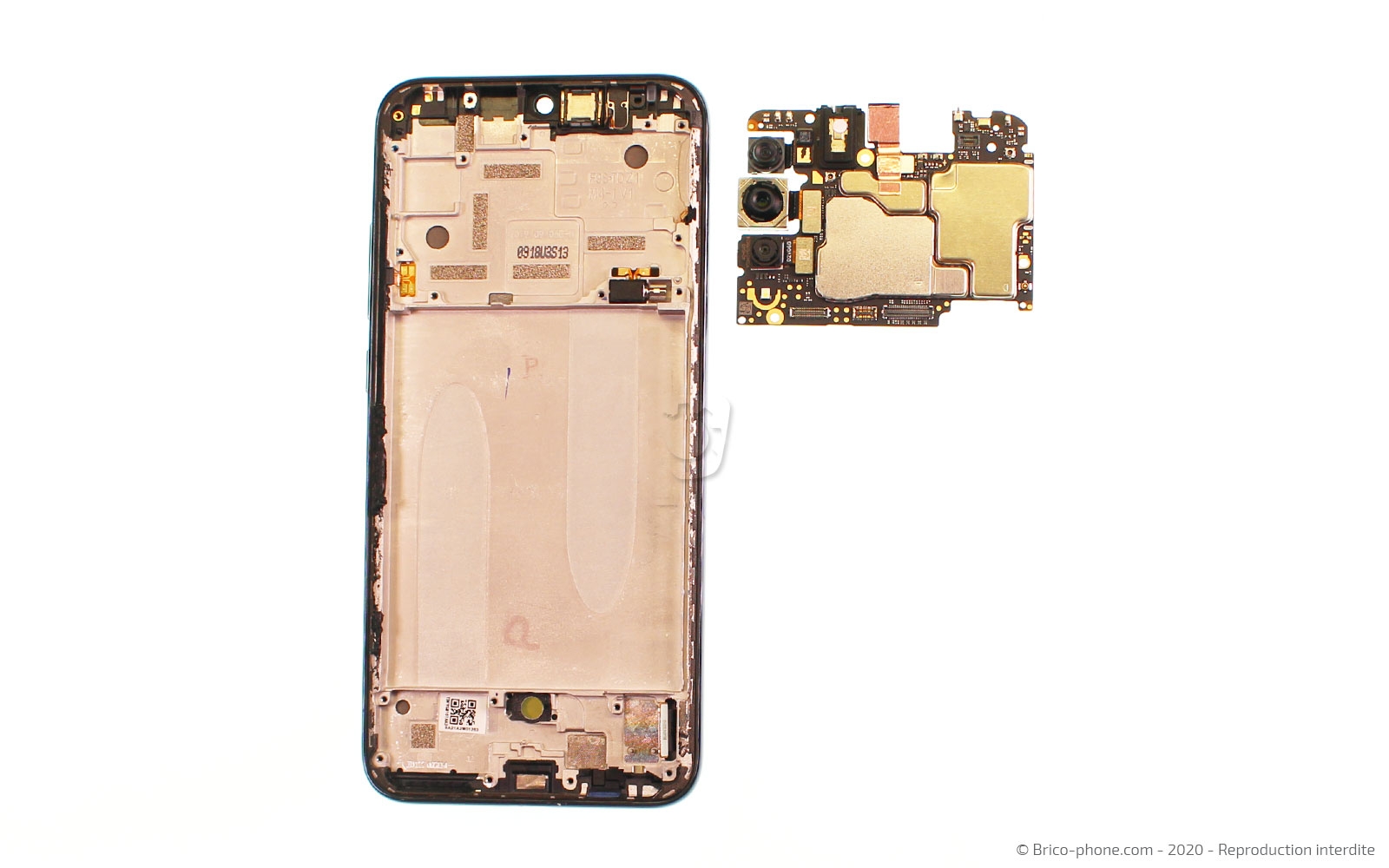 Changement du bloc écran avec châssis sur Mi A3 photo 2