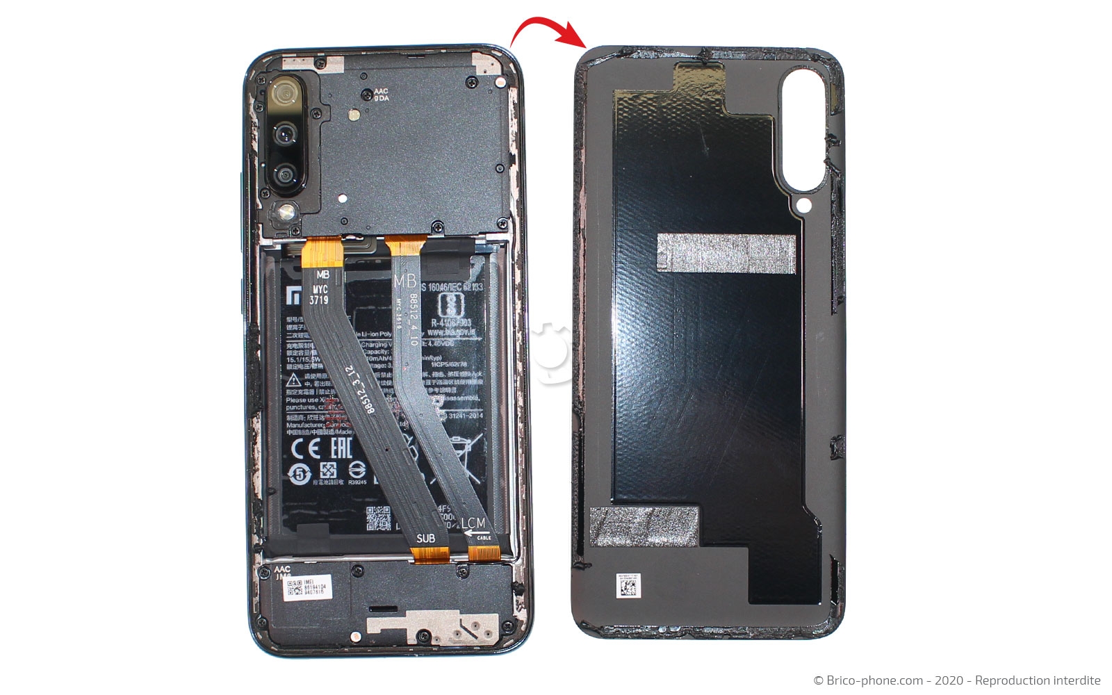 Changement de batterie sur Mi A3 photo 4