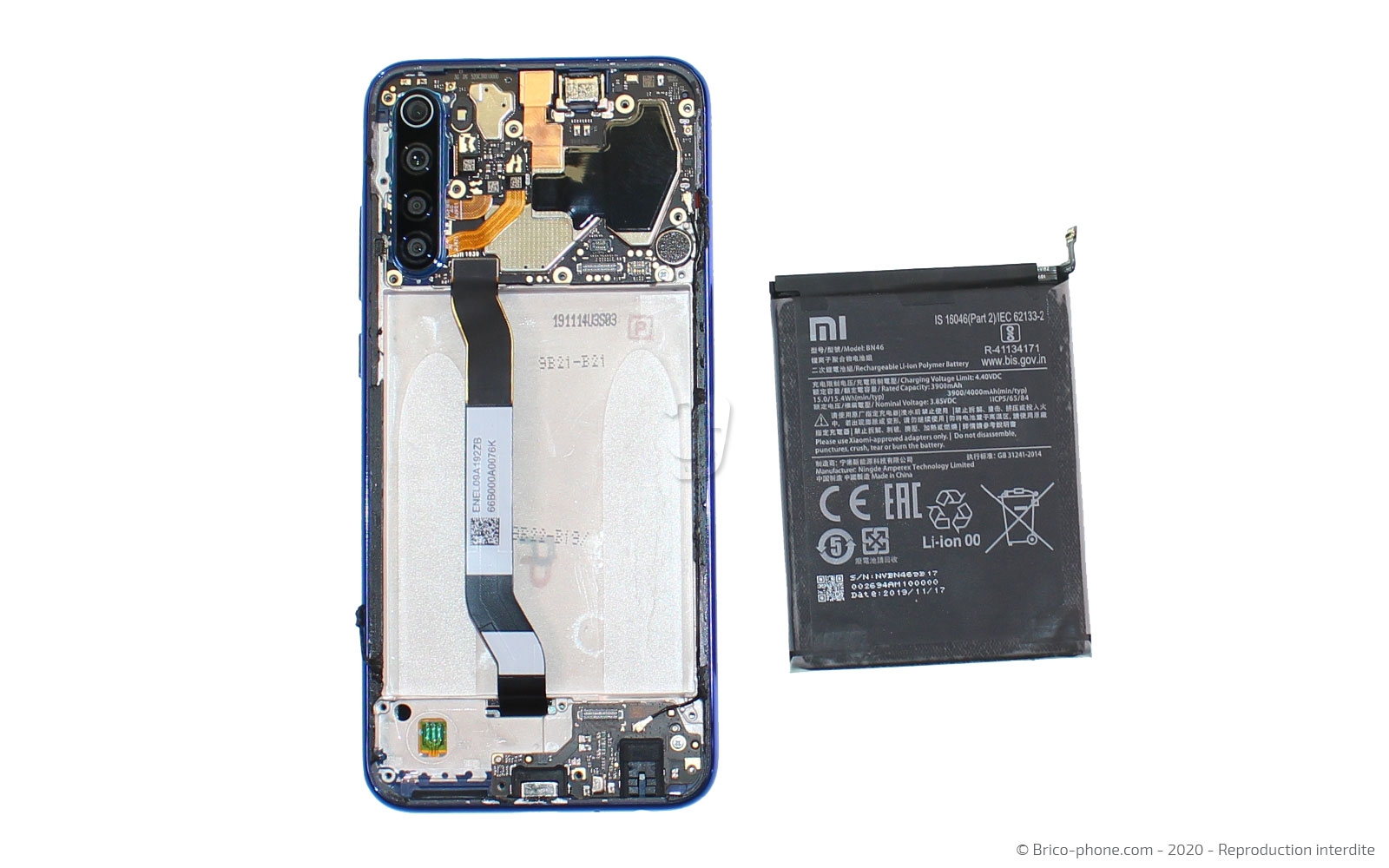 Changement de batterie sur Redmi Note 8T photo 3