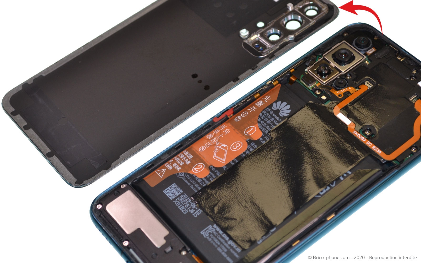 Changement de batterie sur Honor 20 Pro photo 4