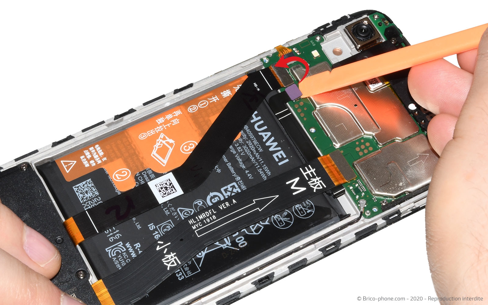 Changement de bloc écran avec batterie sur Y6 2019 photo 1