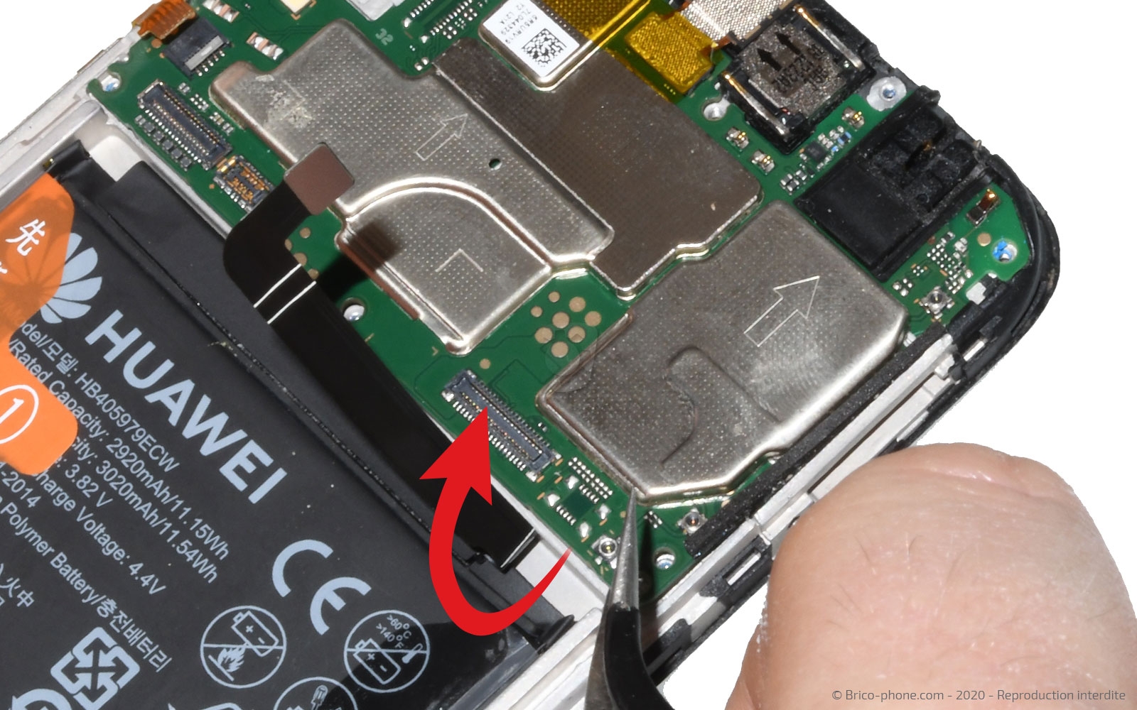 Changement de bloc écran avec batterie sur Y6 2019 photo 1