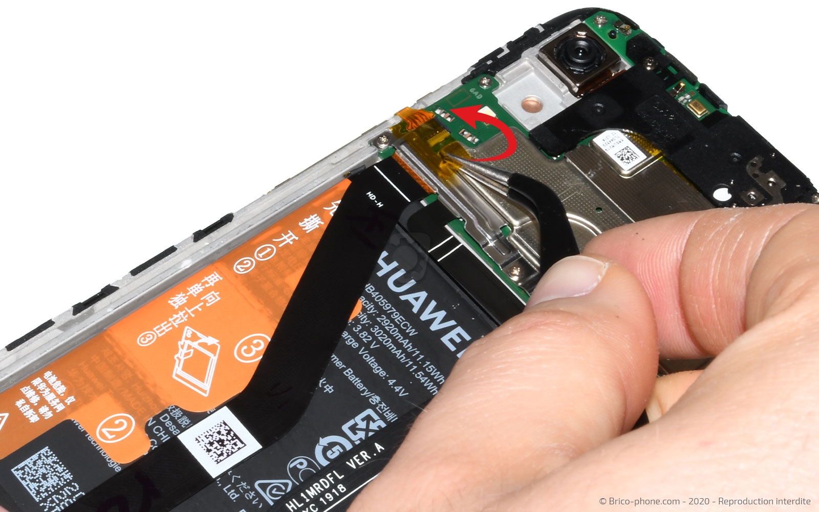 Changement de bloc écran avec batterie sur Y6 2019 photo 1