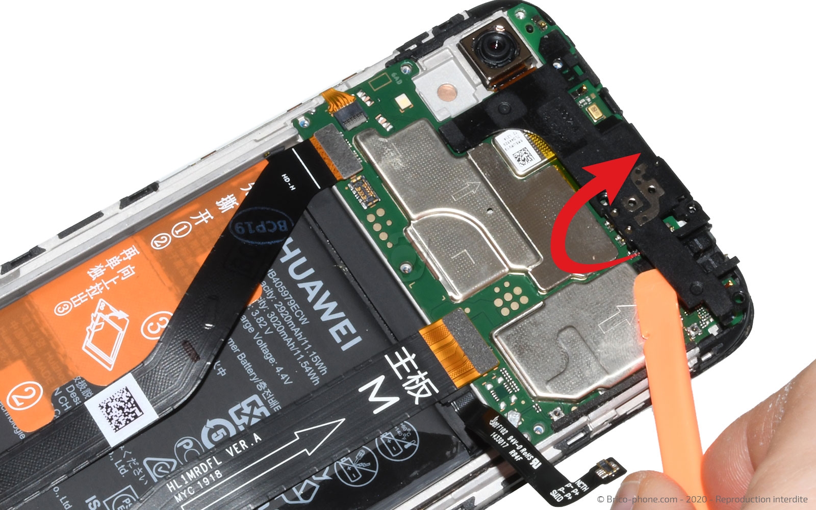 Changement de bloc écran avec batterie sur Y6 2019 photo 2