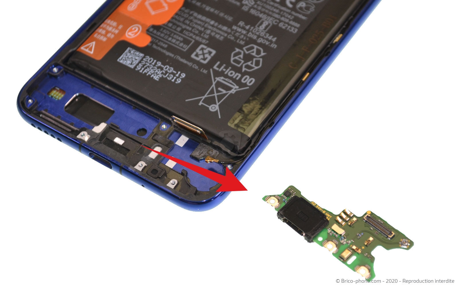 Changement du connecteur de charge sur Honor 20 photo 4