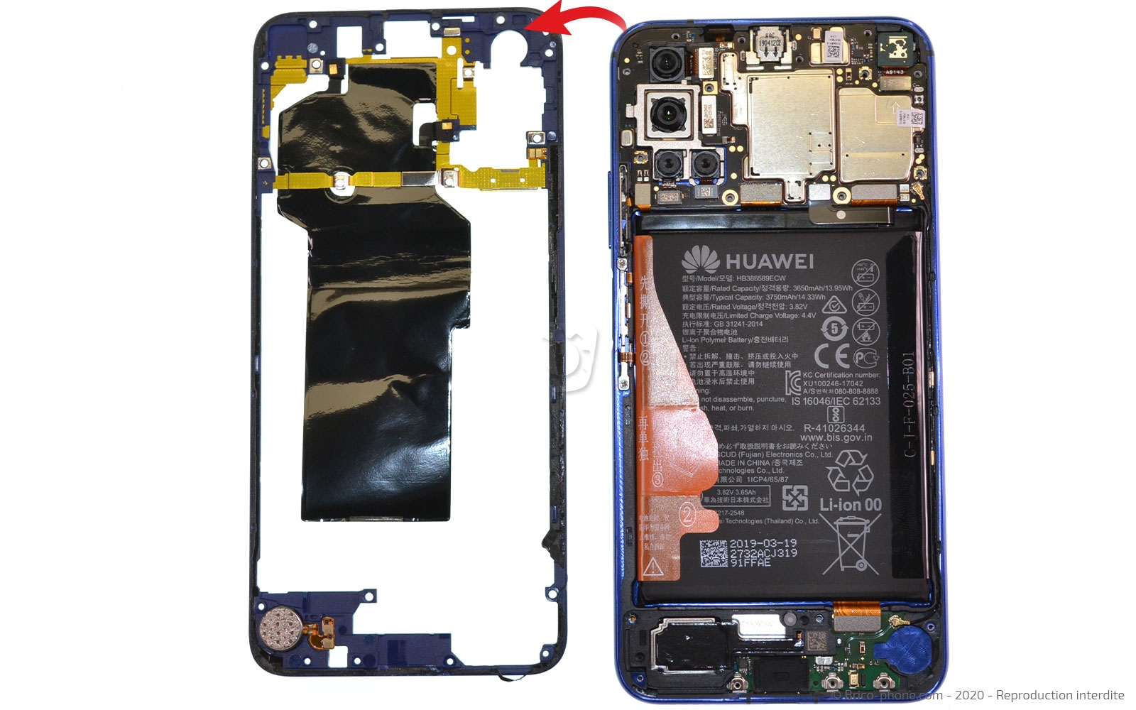 Changement d'écran (vitre + LCD) sur Honor 20 photo 4