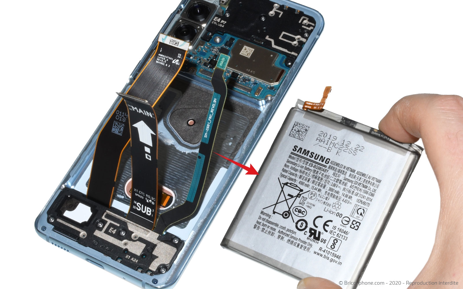 Changement du bloc écran  sur Galaxy S20 photo 3