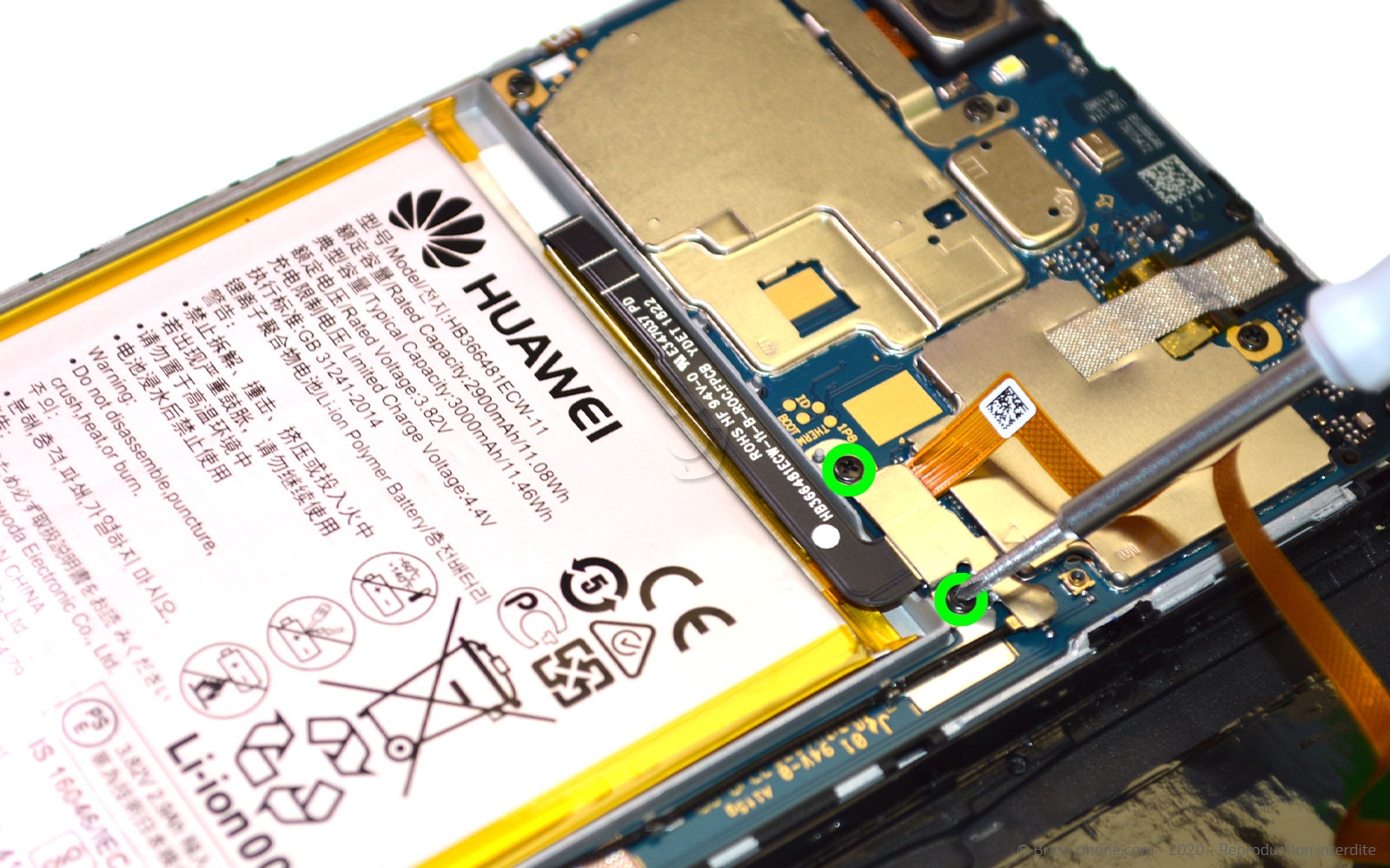 Changement de bloc écran avec batterie sur Y7 2018 photo 1