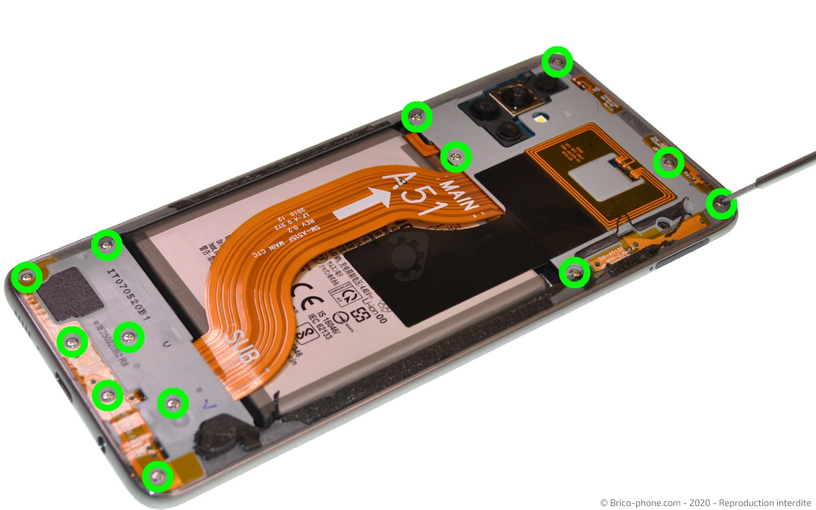 Démontage complet sur Galaxy A51 photo 1