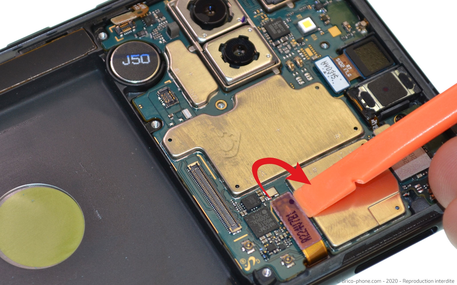 Tutoriel photos pour vous montrer les pièces du Samsung Galaxy Note 10 Lite