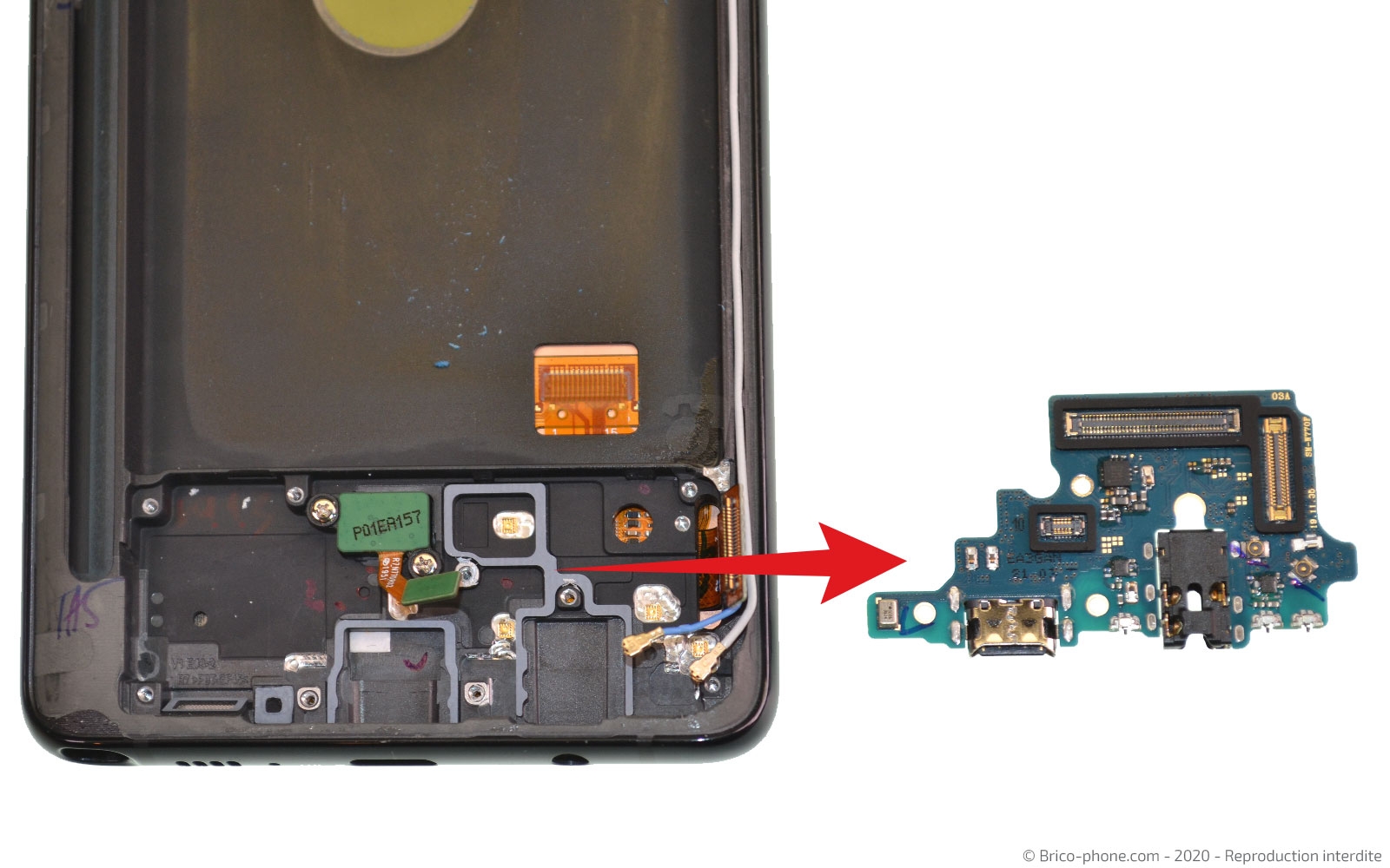 Changement du connecteur de charge sur Galaxy Note 10 Lite photo 3